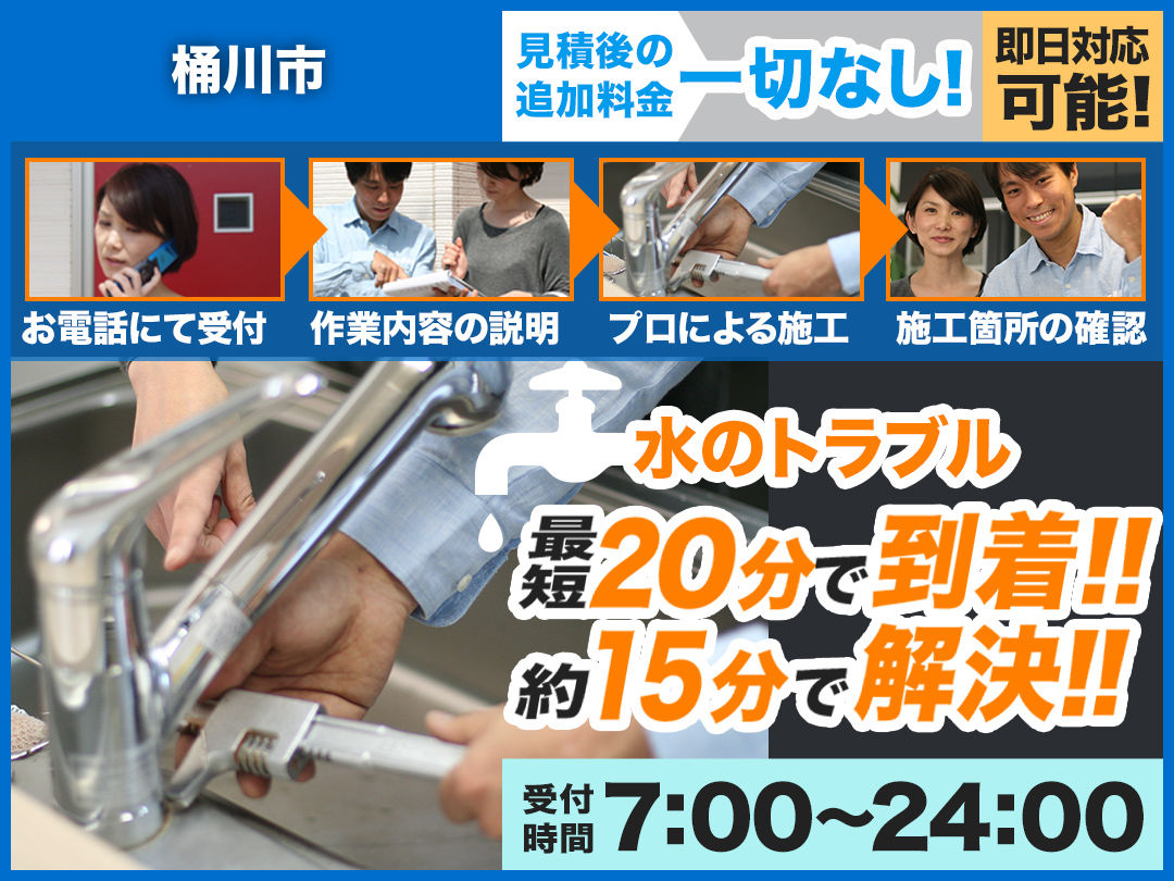水まわりのトラブル救急車【桶川市 出張エリア】のメイン画像