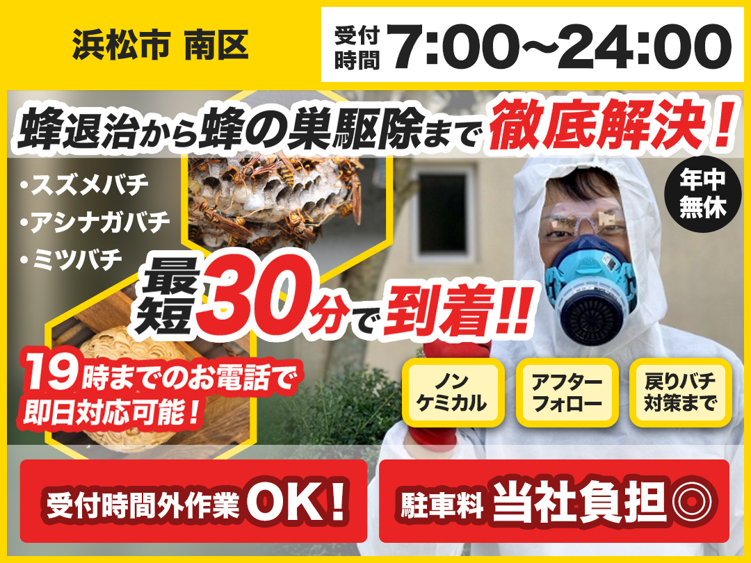 蜂の巣駆除専門救急車【浜松市 南区エリア】のメイン画像